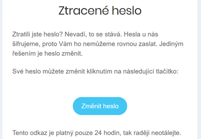 Zapomenuté heslo – e-mail